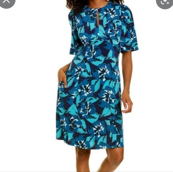 NWT Maggy London Censa blue Floral Dress - Picture 1 of 11